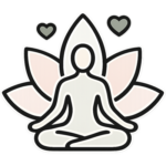 Icon mit meditierender Person und Lotusblüte