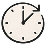 Icon mit Uhr und Pfeil
